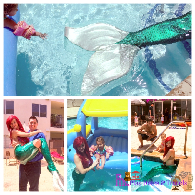 Ariel, mermaid, pool party